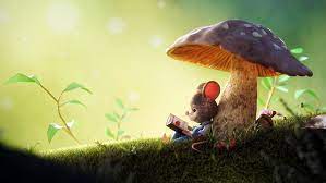Final fantasy xv ff15 wallpaper the final fantasy. Hd Wallpaper Fantasy Animals Mouse Mushroom Reading Wallpaper Flare