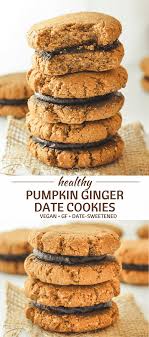Healthy Pumpkin Ginger Date Cookies Recipe Vegan Cookies Recipes Vegan Dessert Recipes Pumpkin Recipes
