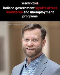 The state government has laid off 123 employees in the department that  works to strengthen Indiana's workforce by connecting job seekers with  employers and providing resources for training and career development. In