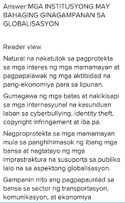 Tungkol sa globalisasyon sa papel na ito. Ipaliwanag Kung Gaano Kahalaga Ang Ginagampanan Ng Mga Institusyon Sa Globalisasyon For Schools Brainly Ph