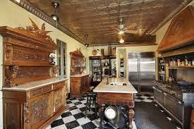 New Kitchen In Historic Yonkers Ny Mansion With Island Made From An Old Piano Greystonecourt Old Mansions Interior Mansion Kitchen Victorian Interior Design