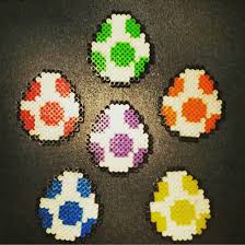 Perler Yoshi Eggs Easter Eggs By Https Www Deviantart Com 8bitcrafting On Deviantart Bead Sprite Perler Bead Patterns Bead Crafts
