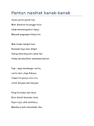 Live worksheets > malay > bahasa melayu (bm) > pantun > pantun 2 kerat nasihat. Pantun Nasihat Kanak