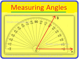 measuring an angle by a protractor circular semicircular protractor