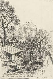 La Maison Au Toit De Chaume Van Gogh Museum Vincent Van Gogh Litografi Seni