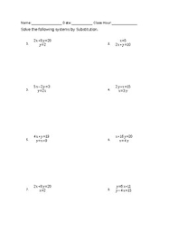 Use substitution and the order of operations to simplify each problem. Solving Systems Of Equations By Substitution Worksheet Tpt