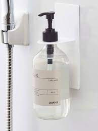 水アカ カビ防止に役立つマグネットバスルームディスペンサーホルダー ソープディスペンサー シャンプーボトル ディスペンサー