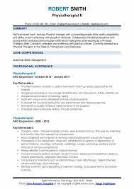 Physiotherapist Resume Samples Qwikresume
