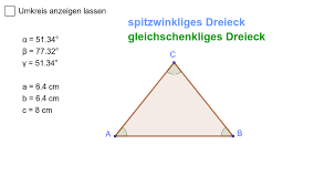 Wegen des winkelsummensatzes gilt, dass ein dreieck höchstens einen stumpfen winkel besitzen kann. Umkreis Aktivitatssammlung Geogebra