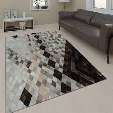 Moderne teppiche finden sie hier in unserem online shop. Teppich Wohnzimmer Leder Wolle Grau Schwarz Teppichcenter24