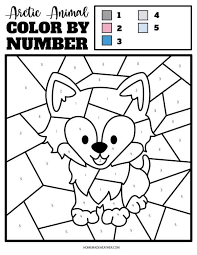 arctic animal color by number printables homemade heather