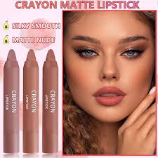 Amazon.com : DuoZeng 3 Pcs Nude Crayon Lipstick Set,Matte Velvet Lipstick  Lip Crayon Nourishing Non-Stick Cup Lip Stain Lip Gloss,Long-lasting  Waterproof Lip Stick Lip Makeup for Women(Set B) : Beauty & Personal