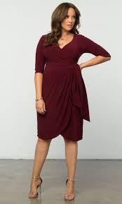 Burgundy Plus Size Dresses For Women On Trend Plus Size Burgundy Dresses Plus Size Dresses Faux Wrap Dress Fashion
