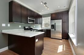 birch kitchen cabinets dark brown