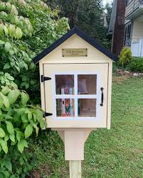 Registered libraries have an official charter sign and charter number. Little Free Library Carly