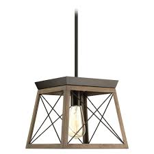 Progress Lighting Briarwood Antique Bronze With Faux Painted Wood Pendant Light P500041 020 Destination Lighting