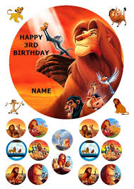 The Lion King The Pride 7 5 Round Edible Personalised Birthday Cake Topper Cupcake Toppers Icing Rice Paper Wafer Lion King Rice Paper Birthday Cake Toppers