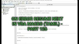 part 126 on error resume next in vba