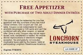 Saving 4 A Sunny Day Free Appetizer At Longhorn Steakhouse Longhorn Steakhouse Coupons Longhorn Steakhouse Printable Coupons