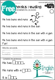 Free Un Word Family Reading Www Englishsafari In Word Families Word Family Reading Word Family Worksheets