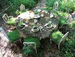 a moss covered lunch in the empty enchanted forest outdoor dream garden backyard