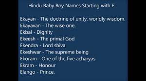 This collection includes tamil baby namess as well as sanskrit baby names with meanings. Indian Hindu Baby Boy Names Starting With E Youtube
