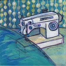Sewn To You Customizable Print Of Original Painting Of Etsy White Sewing Machine Print Original Paintings