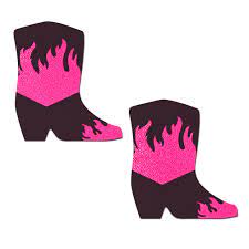 Nipple Cover Pasties Neon Pink Flaming Cowboy Boot Perfect - Etsy UK