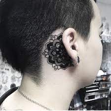 Boho Inspired Tattoo Idea Behind Ear Tattoos Back Ear Tattoo Ear Tattoo