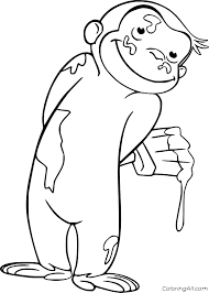 Monkey hanging from a vine. Curious George Covered In Mud Coloring Page Coloringall