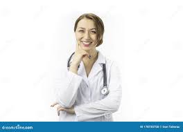 Retrato De Doctora Sexy Y Femenina Aislada En Un Fondo Blanco Sonriendo  Alegremente Foto de archivo - Imagen de tratamiento, enfermera: 178730758