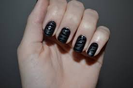 43) matte and gloss with chevron, stripes, and diagonals. 45 Beautiful Black Matte Nail Art Designs