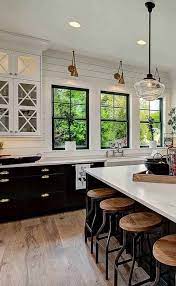 Check spelling or type a new query. Black And White Kitchen Ideas Combine With Wood Floor In 2020 Modern Farmhouse Kitchens Rustic Kitchen Home Decor Kitchen