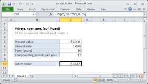 Future value is the value of an asset at a specific date. How To Use The Excel Fv Function Exceljet