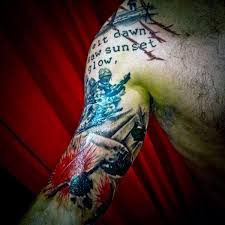 Harley davidson logo tattoo on arm sleeve for men. 40 Most Awesome Half Sleeve Tattoos For Men