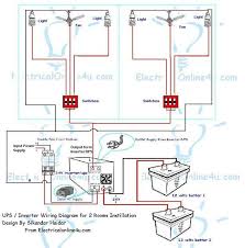 Ups Inverter Wiring Instillation For 2 Rooms With Wiring Diagram House Wiring Electrical Plan Home Electrical Wiring