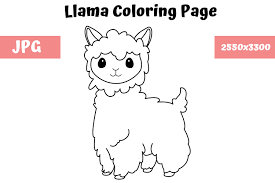 Alpaca coloring pages alpaca drawing coloring page cute alpaca coloring pages, llama coloring page, free coloring page template printing printable llama coloring pages for kids, llama. Llama Coloring Book Page For Kids Grafik Von Mybeautifulfiles Creative Fabrica