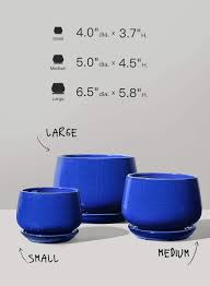 Maybe you would like to learn more about one of these? Buy Le Tauci Plant Pots With Drainage Holes And Saucers 4 1 5 1 6 5 Ceramic Pots For Plants Planters Indoor Plants Small To Large Sized Set Of 3 Sapphire Blue Online In Taiwan B08cd7fcz7