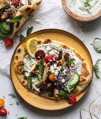 Chicken Shawarma Wraps With Herbed Yogurt Tahini Sauce Soom Foods Chicken Shawarma Chicken Shawarma Wrap Tahini Sauce