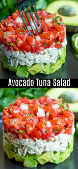 This Healthy Avocado Tuna Salad Recipe Is A Keto And Low Carb Lunch Or Dinner Recipe Made With Cre Avec Images Salade Avocat Thon Recette De Salade De Thon Salade D Avocat