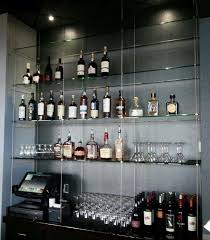 Cable Suspended Glass Bar Shelving Finally Found Someone Else Who Is Doing This Gonna Be Awesome Glass Shelves Wine Glass Shelf Glass Wine Cellar