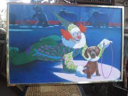 Circus with Clown and Dog Oil Painting