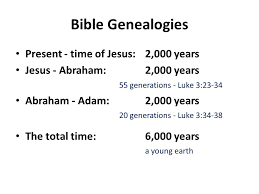 The Age of the Earth Bible Genealogies Present