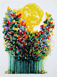 Lithograph, signed and numbered in pencil edition: Ronald Julius Christensen Sunshine Butterflies Mutualart