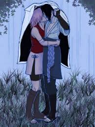 Sasuke Sakura Rainy Kiss By Supremedarkqueen On Deviantart Sakura And Sasuke Naruto Cute Sasuke