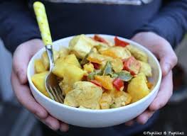 Poulet Au Curry Ananas Et Lait De Coco Recette En 2020 Poulet Curry Plat Sans Viande Poulet