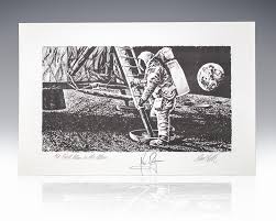 First Man on the Moon" Paul Calle and Neil Armstrong Original Signed  Artist's Proof. - Raptis Rare Books | Fine Rare and Antiquarian First  Edition Books for Sale