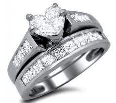 1 80ct Pear Heart Shape Diamond Engagement Ring Bridal Set 14k White Gold Heart Shaped Diamond Wedding Rings Diamond Wedding Rings Sets Heart Wedding Rings