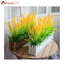 Giỏ hoa giả, hàng rào hoa thủy tiên gỗ 50cm cắm sẵn trang trí nhà cửa, nhà  hàng, văn phòng công ty xanh tươi HR-03