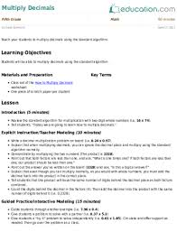 Lesson Plans For Fifth Grade Decimal Lesson Plans Lesson Plans Decimal Lesson